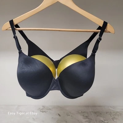 Nuevo sin etiquetas Secret Treasures NEGRO SATINADO 38D Mujer Espalda Suavizante Camiseta Sujetador ST381 Foto 1 de 4