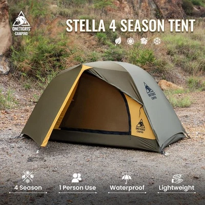 OneTigris Stella 4 Season Camping Tent Backpacking, 1 Person Green - Image 1 of 4