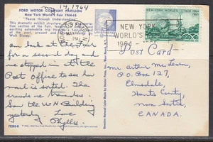 Tarjeta postal de Estados Unidos - mayo de 1964 a Canadá - Imagen 1 de 2