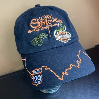 Harley Davidson Smoky Mountain "I Rode The Dragon" Route 129 Hat Black One Size - Image 1 of 4