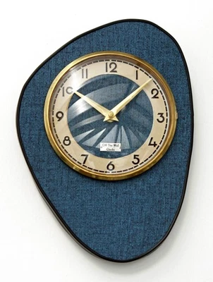 NEW 30cm Retro Style Wall Clock - Blue Mid Century Formica Vintage Atomic French - Image 1 of 4