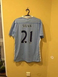 Share Manchester City 2011-12 Home Soccer Jersey DAVID SILVA #21 Umbro Men’s 40 - Picture 1 of 11