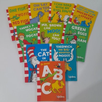Dr Seuss Book Bundle x 10 Med Paperback Lot Kids Story Telling Mulberry St Abc  - Image 1 of 4