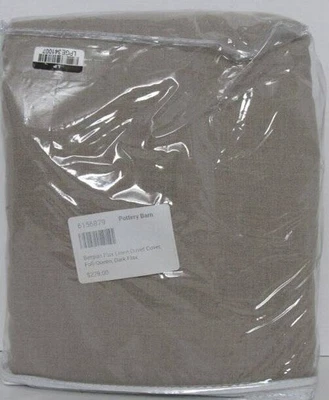 Funda nórdica Pottery Barn lino belga, F/Q 88" x 92" lino oscuro Foto 1 de 4