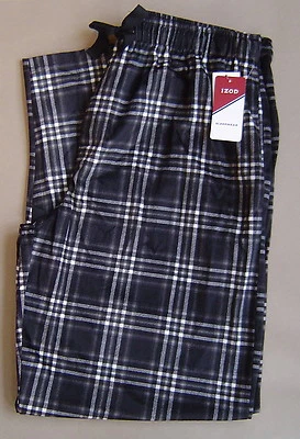 NUEVO CON ETIQUETAS $38 IZOD L MATE SEDOSO POLAR PIJAMA SALÓN PANTALONES PARA DORMIR Oxford Negro Cuadros Foto 1 de 3