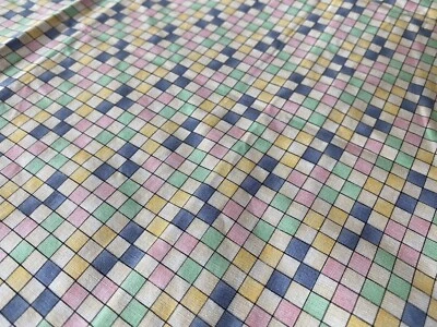 45" x 42" Pastel Checked Checkered Square Fabric Debbie Mumm SSI Mumms The Word - Image 1 of 4