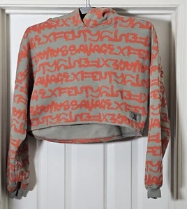 Sudadera corta con capucha Savage Fenty talla pequeña hip hop salón logotipo deletreado - Imagen 1 de 7