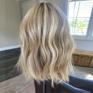 Ombre Highlight Blond Loose Wave 13x4 Lace Front Echthaar Perücke Hochwertig - Bild 1 von 10