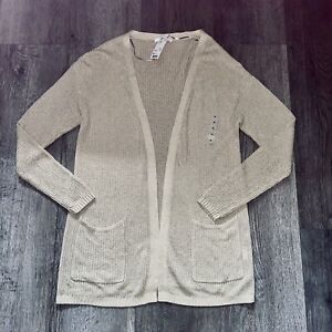 Women’s NWT Uniqlo Linen Blend Open Front Cardigan Sweater Size Medium
