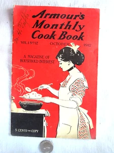 c. 1912 booklet "Armour's Monthly Cook Book Oct. 12" - 48 States Prize Recipes - Picture 1 of 3