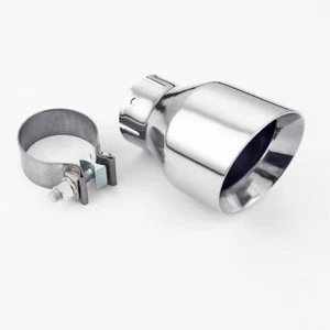 1x Punta Silenciador Escape Doble Pared T304 2.5" Entrada 4" Redondeada con 1x Abrazadera - Imagen 1 de 3