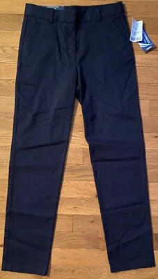 Pantalones de sarga elásticos de pierna recta uniforme escolar para niñas grandes Nautica, azul marino, 12 Foto 1 de 3
