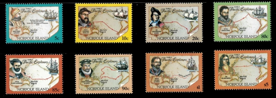 Norfolk Island 1994 - Pacific Explorers Definitives - Set of 8v - MNH - Image 1 of 1