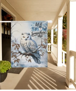Winter Owl Outdoor Garden Flag Winter Holidays Outdoor Decor - Picture 1 of 12