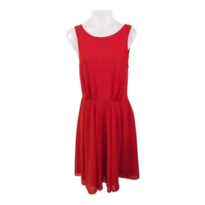 French Connection Sz 6 Winter Spells Shift Dress Scarlet Red Chiffon Sleeveless - Picture 1 of 15