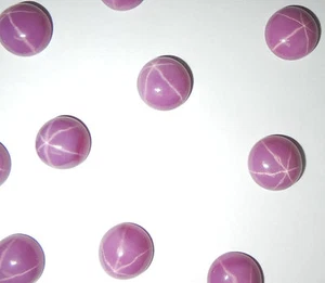 Opaque Star Ruby Round 11x11 mm Cabochon 6 Rayed Lab-created Stone 15 pieces Lot - Picture 1 of 12