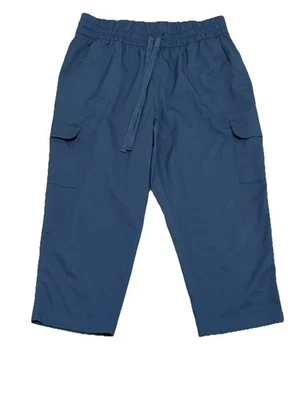 St Johns Bay ActiveWomens Size Medium Capri Pants Gray Pockets - Image 1 of 4