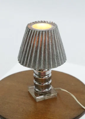 Handcrafted Dollhouse Miniature Electric Light Modern Table Lamp 1:12 - Image 1 of 4