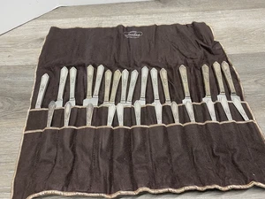 R&B A1 Silverware in Pacific Silver Cloth Storage - 12 Forks 16 Knives - Picture 1 of 20