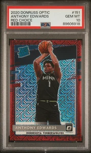 2020 Panini Donruss Optic Anthony Edwards #151 Red Choice PSA 10 - Picture 1 of 2