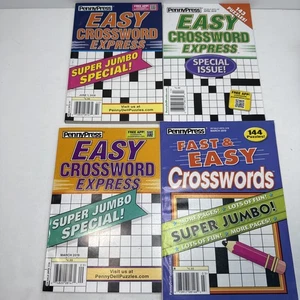 4 Crossword Puzzle Books Penny Press - Fast & Easy Express Crosswords NEW 2019 - Picture 1 of 5