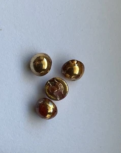 Tiny Approx 0.5 Cm Diam Domed Vintage Shanked Yellow Metal( ‘gold”) Button - Picture 1 of 4