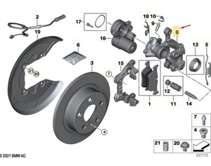 MINI CABRIO F57 JCW Rear Right Brake Caliper 34201543438 NEW GENUINE - Picture 1 of 2