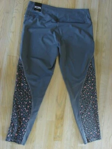 Neu mit Etikett Victoria's Secret Knockout-Leggings grau mit transparentem Leopardenmuster XL - Bild 1 von 2
