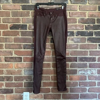 Rag & Bone For Intermix Jean Burgundy Lamb Leather Pants Size 26 (28 X 28.5) - Image 1 of 4