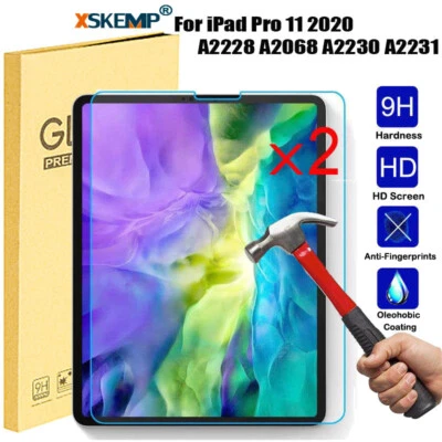 2Pcs For Apple iPad Air 4 Gen 10.9 Pro 11 Tempered Glass Screen Protector Film - Image 1 of 4