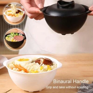 Microondas Ramen Cuenco Fideos Instantáneos Cuencos Con Tapa Plástico Caliente I4 - Imagen 1 de 17