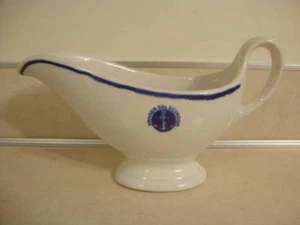 Vintage Shenango Restaurant Ware China Gravy Boat Armada Del Ecuador Boat Anchor - Picture 1 of 5