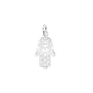 Sterling Silver Filigree Hamsa Hand of Fatima Necklace Bracelet Charm Pendant - Bild 1 von 7