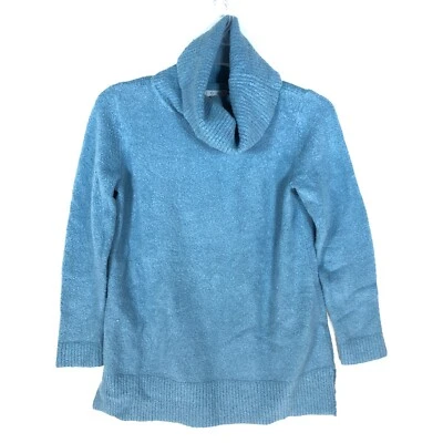 Suéter Joan Rivers Mujer Talla Pequeña Manga Larga Felpa Capucha Cuello Azul Foto 1 de 4