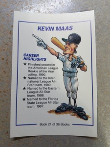 Kevin Maas YANKEES Line Drive Collect a Books PROOF 1991 SCARCE Cover WOW (d)