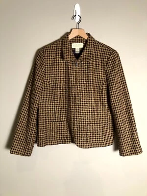 Chaqueta Blazer Norton McNaughton Ciruela Púrpura Tostado Pata de Gallo Cremallera Completa Academia 14 Foto 1 de 4