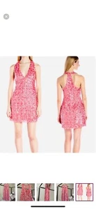 NEW! Halston heritage dress 8 T Back Shimmy Halter Pink Coral - Picture 1 of 12