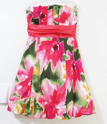 Vestido floral sin tirantes Betsey & Adam 32 busto Foto 1 de 4