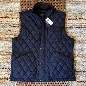 Polo Ralph Lauren NWT New Diamond Quilted Puffer Vest Blue Men's Size XL - Picture 1 of 3