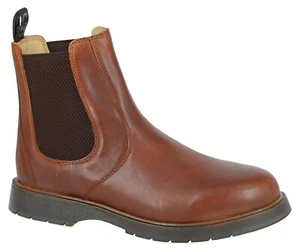 Hombres Injertadores Distribuidor Botas Trabajo Refuerzo Pull On Montar Cuero Chelsea Informal - Imagen 1 de 23