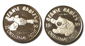 Lot of 2 TY Beanie Babies Official Club Coins Original Nine Tokens 1999 - Picture 1 of 2
