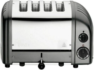 DUALIT TOASTER 4 SLICE CHARCOAL WITH 1 SANDWICH CAGE 40593 5 YR WTY Fairfield - Picture 1 of 5
