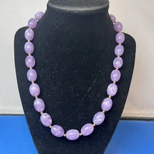 Beautiful Joan Rivers Purple Lavender Lucite Beaded 19” Gold Tone Necklace - Picture 1 of 3
