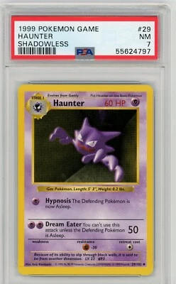 Shadowless Haunter # 29/102 Base Set Pokemon Trading TCG Game Cards PSA 7 NM - Image 1 of 2