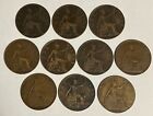 1900,1901,1902,1903,1904,1905,1906,1907,1908,1909 Great Britain One Penny lot