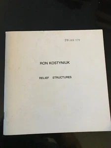 Ron Kostyniuk - Relief Structures - Catalogue 1978 - Calgary - Bild 1 von 1