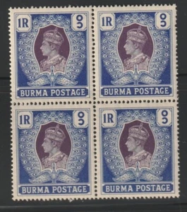 Burma    1938    Sc # 30(1r)   Block of 4   MNH   OG - Picture 1 of 1