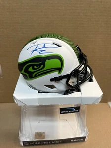 Mini casco lunare Seattle Seahawks Russell Wilson FIRMATO RIDDELL fanatici holo - Foto 1 di 3