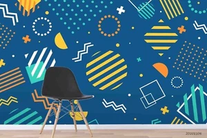 3D Geometry Graphics Watercolor Self-adhesive Removable Wallpaper Murals 10 - Picture 1 of 10