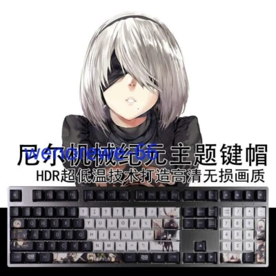Game NieR108 Keys Automata Theme PBT Keycap Set Cherry MX f/ Mechanical Keyboard - Image 1 of 4